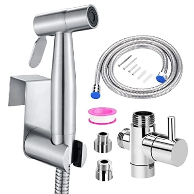 Afbeelding van Bidetkranen bidet handdouche toilet bad voor armaturen wc wassen roestvrij staal douchekop luier douche dierenbad waterbesparend aan de muur