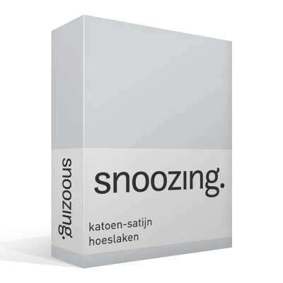 Afbeelding van Snoozing Katoen satijn Hoeslaken Tweepersoons 150x200 cm Grijs