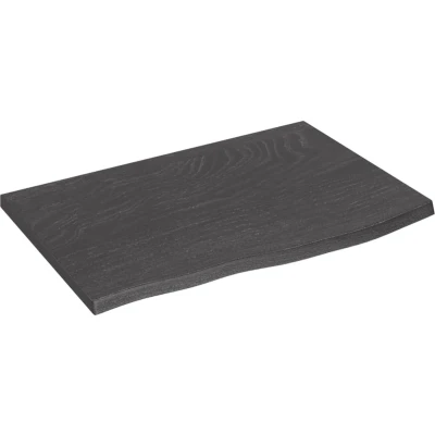 Afbeelding van Wastafelblad 60x40x2 cm behandeld massief hout donkerbruin
