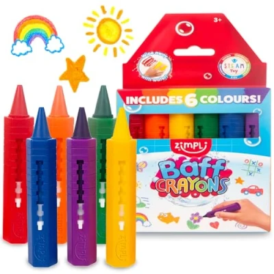 Afbeelding van Zimpli Kids 6 grote badspeelgoed voor kinderen, kleurrijk en wasbaar, creatief douchespeelgoed, leuk bij het baden