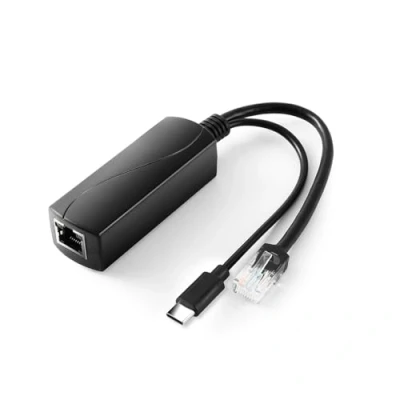 Afbeelding van Revotech Type C Actieve PoE Splitter, 48V naar USB 5V/2.4A adaptieve uitgang, 10/100Mbps voldoen aan IEEE802.3af/at, Splitteradapter voor apparaat/Pi 4B/4B+ (TYPEC0502)