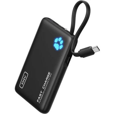 Afbeelding van INIU Power Bank, Mini formaat 45 W 10.000mAh powerbank met geïntegreerde USB C kabel, PD3.0 QC4.0 In&amp;Out, klein maar sterk externe mobiele telefoonaccu&#039;s voor iPhone 16 15 14 13 12 Pro Max