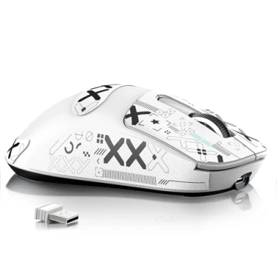 Afbeelding van ATTACK SHARK X3MAX 49g SUPERLIGHT Mouse with Tape, PixArt PAW3950 Gaming Sensor, BT/2.4G Wireless/Wired Mouse, 6 Adjustable DPI 42000, 200 Hrs Battery, Office Mice for Win11/Xbox/PS/Mac (White)