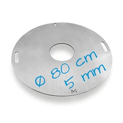 Afbeelding van mocisa Universele BBQ grillplaat 80 cm vuurplaat vatgrill kogelgrill Ø staal dikte 5 mm gemaakt in Beieren Plancha Vuurring Grillring Ring disc