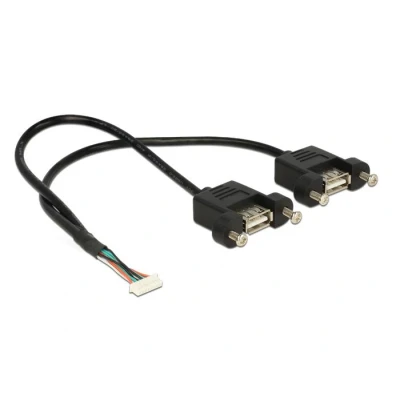 Afbeelding van Delock Kabel USB 2.0 Post Socket 1.25 mm 8 Pin &gt; 2 x Type A So