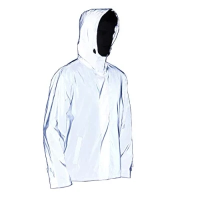 Afbeelding van NewL Mens Volledig Reflecterende Jas Outdoor Windbreaker Running Fietsen Jas, Grijs, XXL