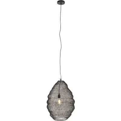 Afbeelding van Lindby hanglamp 1licht IJzer H: 70 cm E27 zwart