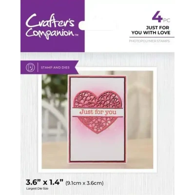 Afbeelding van CC Split Space Clearstamp/Snijmal Set Just For You With Love