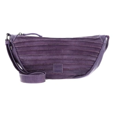 Afbeelding van FREDsBRUDER Leren Schoudertas Riffel Halfmoon Bag Lavender Paars