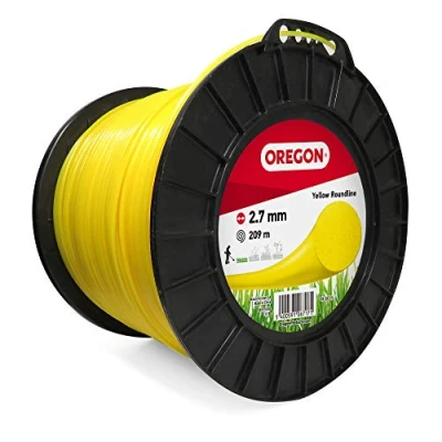 Afbeelding van Oregon Gele maaidraad met ronde dwarsdoorsnede, voor grastrimmers en bosmaaier, professioneel nylon, geschikt de meeste trimmers, 2,7 mm x 209 m (69 383 Y)