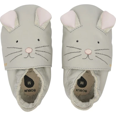Afbeelding van Bobux Soft Soles Baby Slofjes Leer Squeek Light Grey Maat 18