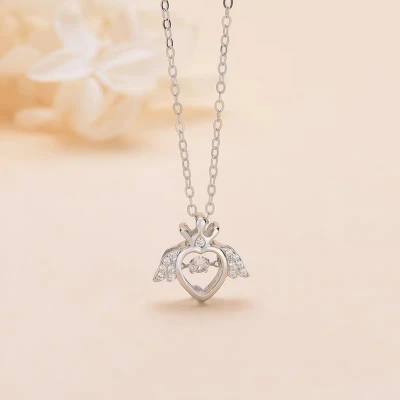 Afbeelding van Sylian Ketting met hart vleugels hanger zilverkleurig