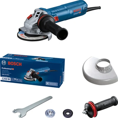 Afbeelding van Bosch GWS 12 125 S Professional Haakseslijper Inclusief VibrationControl Handgreep beschermkap Clip on Opnameflens Spanmoer Pensleutel