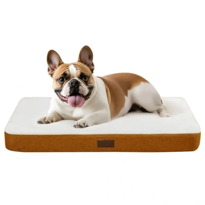 Afbeelding van PETNOVO Orthopedisch hondenbed voor kleine honden, wasbaar, zachte hondenmat, afneembare overtrek, 76 x 51 8 cm, pompoen