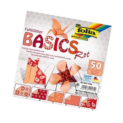 Afbeelding van Folia Vouwbladen 15x15cm 80g 10x5 ass. Basics rood