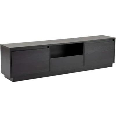 Afbeelding van Moderne tv kast met 3 klepdeuren Diazon L160cm Zwart Hout Menzzo
