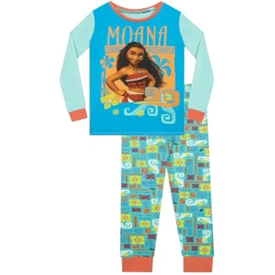 Afbeelding van Disney Moana pyjama voor meisjes Snuggle Fit Leeftijd 2 tot 12 jaar, Meerkleurig, 8 9 jaar