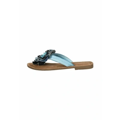 Afbeelding van Lazamani Teensandalen, Dames, Maat: 37, Denim Leer