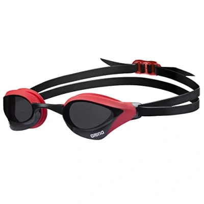 Afbeelding van Arena Unisex Cobra Core Swipe Anti Fog Racing Zwembril voor Mannen en Vrouwen Polycarbonaat Non Mirror Lens, Rook/Rood