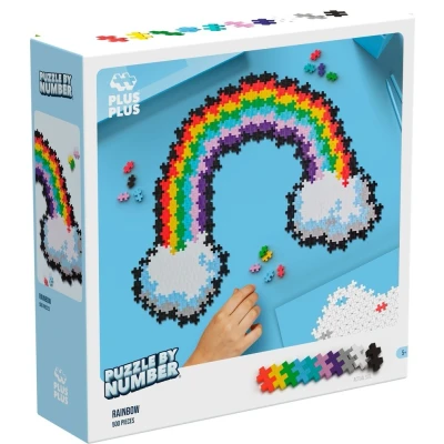 Afbeelding van Plus Puzzle By Number Regenboog Constructiespeelgoed Set Met Bouwstenen 500 Delige Bouwset Bouwspeelgoed Vanaf 5 Jaar