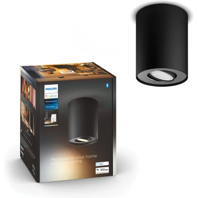 Afbeelding van Philips Lighting Hue LED plafondspots 871951433844900 White Amb. Pillar Spot 1 flg. schwarz 350lm inkl. Dimmschalter GU10 5 W