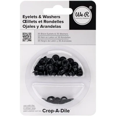 Afbeelding van We R Makers Eyelet and washer standard black 70stuks