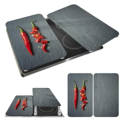 Afbeelding van wenko Kookplaatdeksel Cayenne van gehard glas (set, 2 delig)