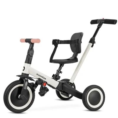 Afbeelding van moovkee. Driewieler, met duwstang, 6 in 1, loopfiets vanaf 1 jaar, driewieler babyfiets, fiets voor kinderen, duwstang