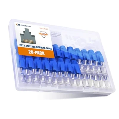 Afbeelding van Cable Matters Cat 8 afgeschermde RJ45 modulaire stekkers met trekontlastingslaarzen