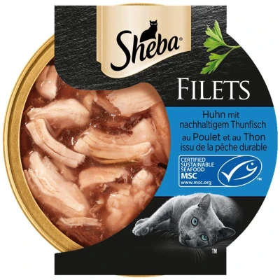 Afbeelding van 16x60g Kip/Tonijn Fijne Filets Sheba Kattenvoer