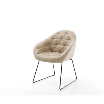 Afbeelding van Armleunstoel Gaio Flex slipframe zwart beige vintage