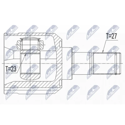 Afbeelding van Homokineet reparatie set, aandrijfas NTY NPW HY 546