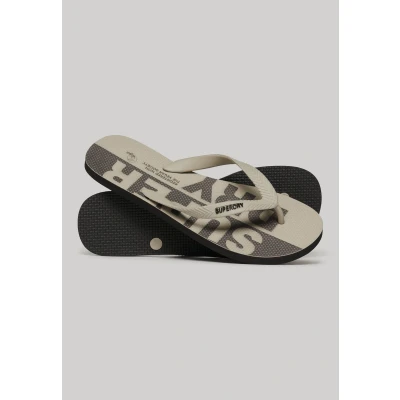 Afbeelding van Superdry Mannen Vegan Teenslippers met Logo Grijs Grootte: 10 11