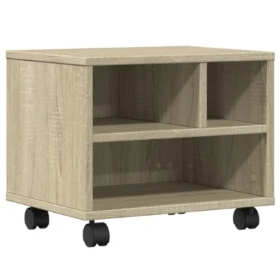 Afbeelding van vidaXL Printerkastje met wielen 41x32x34,5 cm sonoma eikenkleurig