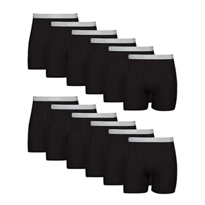 Afbeelding van Hanes Men&#039;s Tagless Cool Dri Boxer Briefs with ComfortFlex Waistband Multiple Packs Available, Black 12 Pack, X Large