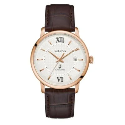Afbeelding van Bulova Hudson 97B225 Horloge Leer Bruin Ø 39 mm
