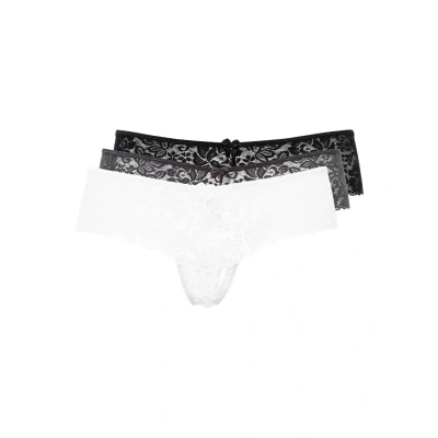 Afbeelding van Lascana Sliperia 3 PACK String, Dames, Maat: 36/38, Creme/anthrazit/schwarz