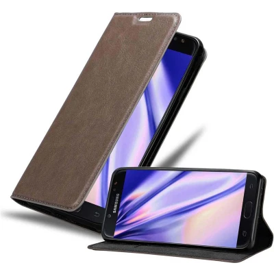 Afbeelding van Cadorabo Hoesje geschikt voor Samsung Galaxy J7 2018 in KOFFIE BRUIN Beschermhoes met magnetische sluiting, standfunctie en kaartvakje Book Case Cover Etui