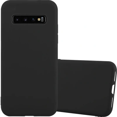 Afbeelding van Cadorabo Hoesje geschikt voor Samsung Galaxy S10 PLUS in CANDY ZWART Beschermhoes TPU silicone Case Cover