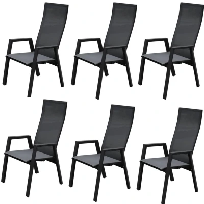 Afbeelding van Nancy dining tuinstoel verstelbaar antraciet textileen set van 6