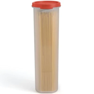 Afbeelding van Hoge doorzichtige spaghetti pasta container opslag met deksel.Multifunctionele keuken voorraadkast organisatie en voedselopslag voor noedels bonen rietjes luchtdichte lekvrije spaghettihouder