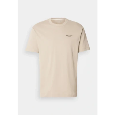 Afbeelding van Marc O&#039;Polo Short Sleeve NEW Seasonal Artwork Tshirt print, Heren, Maat: Medium, Beige