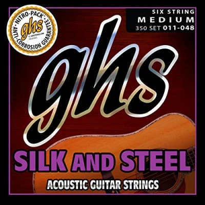 Afbeelding van GHS 350 Silk n Steel 11 48 Medium Akoestische Gitaar String Set