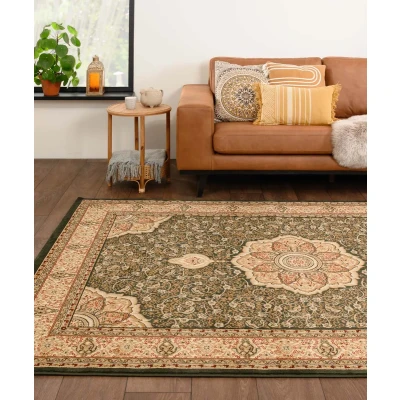 Afbeelding van Perzisch Tapijt Mirage Majesty Groen/beige 120x170 Cm