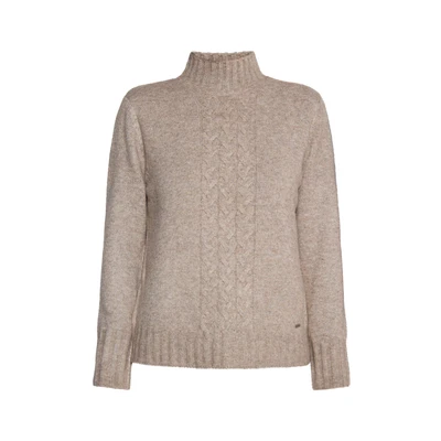 Afbeelding van DREIMASTER vintage Dames Gebreide Trui S / Modder Melange 69% Gerecycled Polyester 23% Polyacryl 6% Wol 2% Elastaan