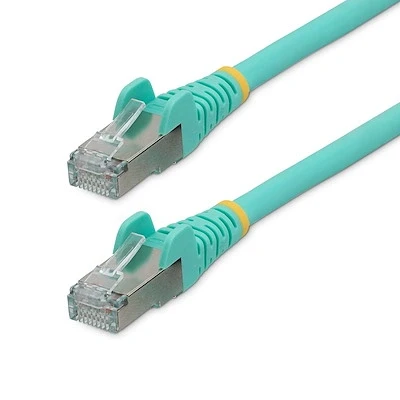 Afbeelding van StarTech.com 50cm CAT6A Ethernet Kabel, Aqua, Low Smoke Zero Halogen (LSZH), 10GbE 500MHz 100W PoE++ Snagless RJ 45 S/FTP Netwerk Patch Kabel met Trekontlasting, ETL (NLAQ 50C PATCH)