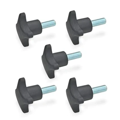 Afbeelding van Ganter Normelemente Kruisgreepschroeven handvat thermoplastisch (PA) met schroef verzinkt staal DIN 6335.4 ST 40 M8 schroefdraad M8x40 5 stuks