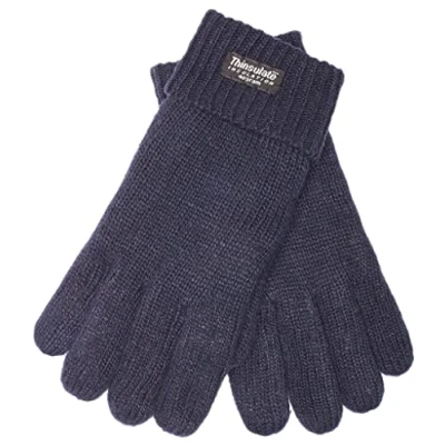 Afbeelding van EEM gebreide Heren Handschoenen, zachte Wol, Thinsulate thermische voering, donkerblauw XXL