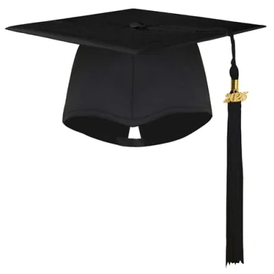 Afbeelding van BROADREAM Bachelor Hoed, afgestudeerdenhoed, studentenhoed, bachelor, afstudeerhoed voor afstudeerfeesten, universiteit, eindexamen, zwart, Zwart 2024, L