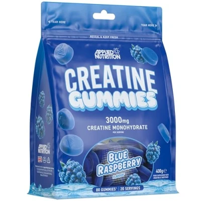 Afbeelding van Applied Nutrition Creatine Gummies 3000mg Monohydraat per portie 80 Kauwbare Vegan voor Kracht, Vermogen &amp; Herstel (20 porties) (1 Pack, Blue Raspberry)